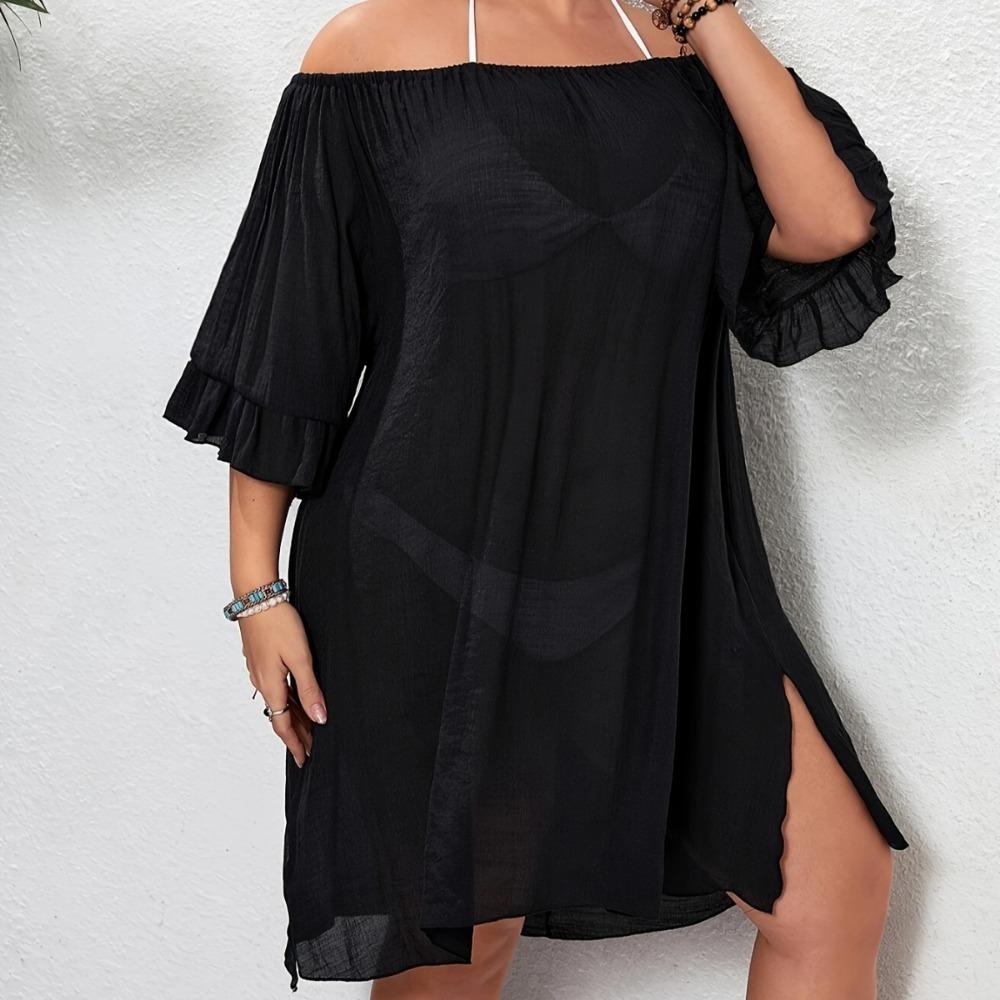 

Купальник большого размера Fattened Plus Size, женская пляжная одежда, сексуальная, с узкими плечами, солнцезащитная блузка для отдыха XL