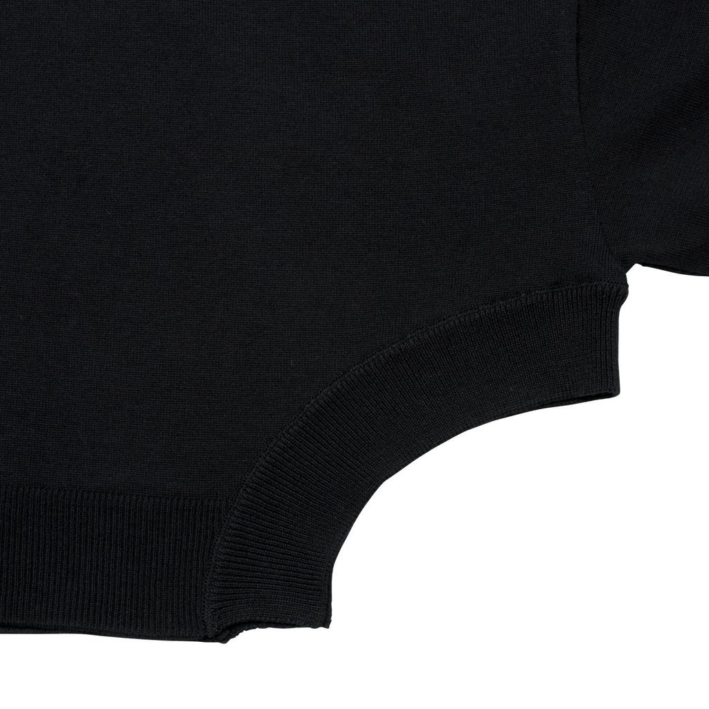 Onitsuka Tiger Solid Color Round Neck Comfortable Knit Sweater Women sweater Black 2182B130-001