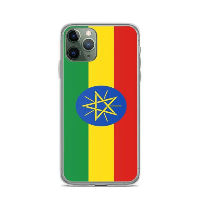 Coque iPhone - Multicolore - Drapeau Éthiopie - Souple - Compatible iPhone 11 Pro - Vertical
