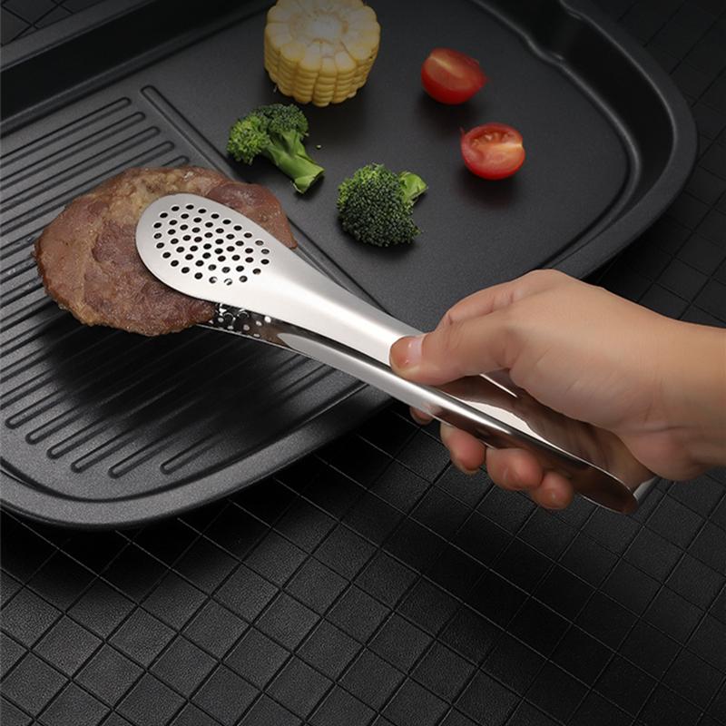 Stainless Steel Kitchen Non-Slip Food Clips Buffet Steak Salad Tongs for Barbecue Cake Bread Baking Clamp Cooking Kitchenware