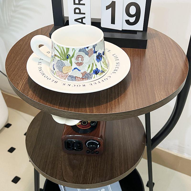 Chinese-Inspired Floor Lamp with Side Table and Storage, Perfect for Living Room Décor