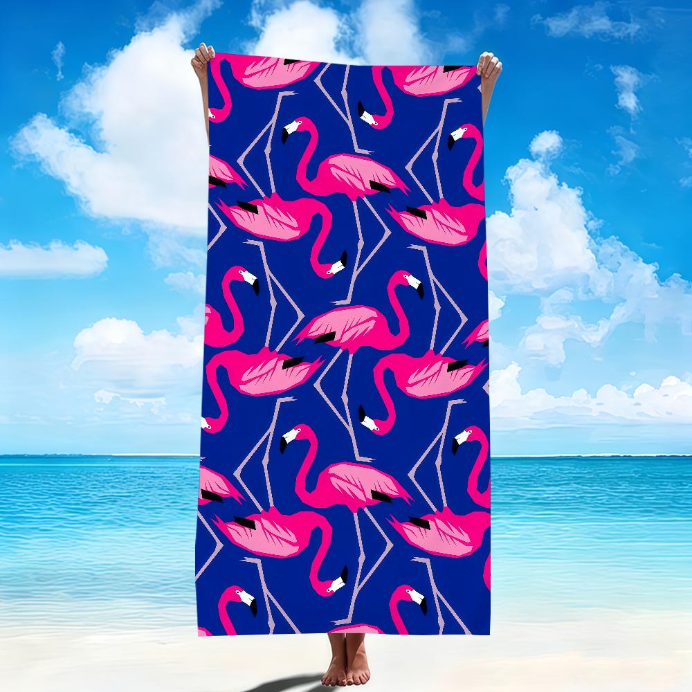 Mode Kunst modern Flamingo Tropisch Handtuch Weiche Strandhandtücher Schnelltrocknend Poolhandtuch für Reise Fitnessstudio Baden Spa Camping Sport Geschenk