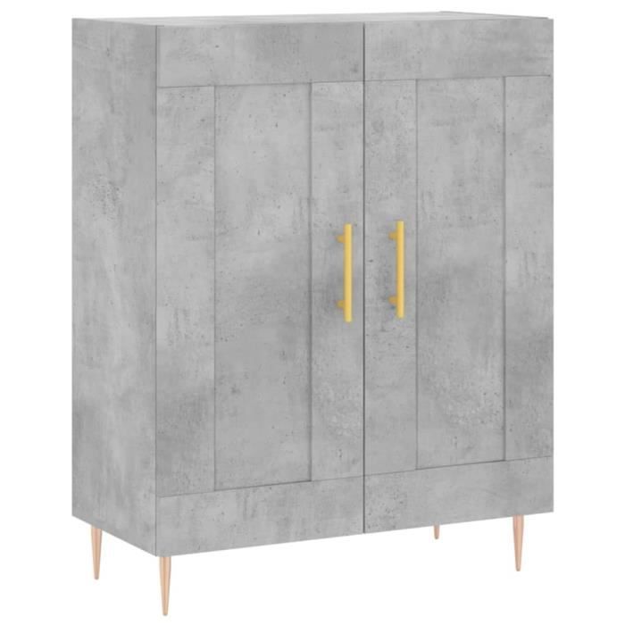 VidaXL Buffet gris béton 69,5x34x90 cm bois d'ingénierie 830184