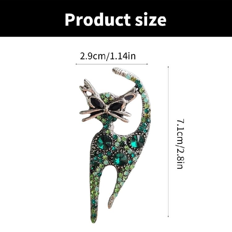 Exquisite Rhinestones Cats Brooch Fashionable Handmade Lapel Pin Breastpin Animal Jewelry Accessories for Women and Men