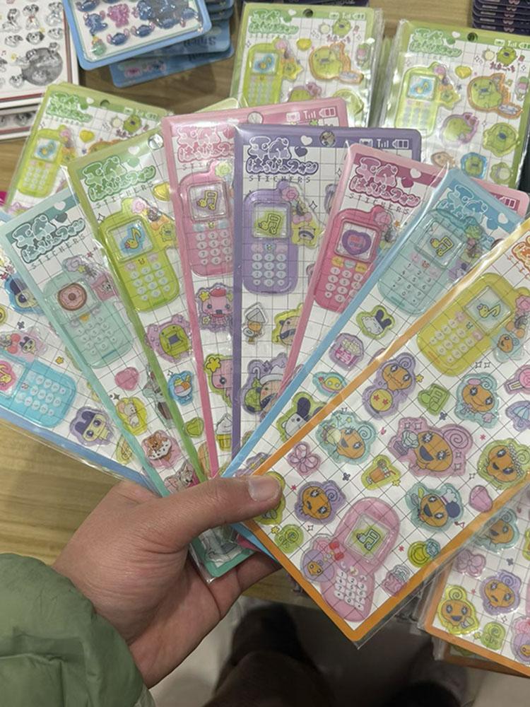 

8-24Pcs New Cute Kawaii Japanese Cell Phone Pet 2D Embossed Crystal Stickers For Phone Case Decor Birthday Gift Toy (As shown-20374)-