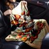1pc flowers coffee blanket Lightweight Flannel Throw for Sofa Bed Travel Camping Livingroom Office Couch Chair