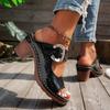 Large size high-heeled cool slippers summer fashion casual thick heel fish mouth high-heeled cool slippers women