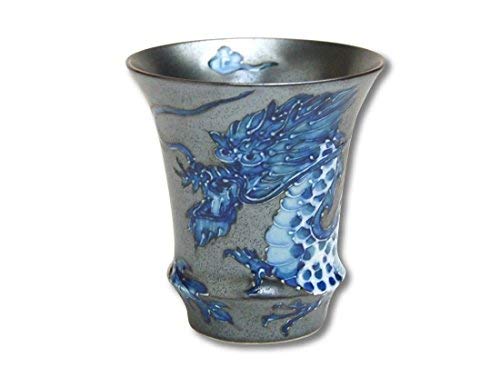 

Arita Ware Emperor Dragon Cambered Sake Glass, Made in Japan