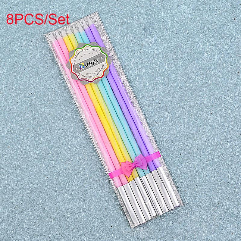 

8 шт. Длинный карандаш свеча для торта на день рождения свадебный воск свеча для кекса товары для украшения дома