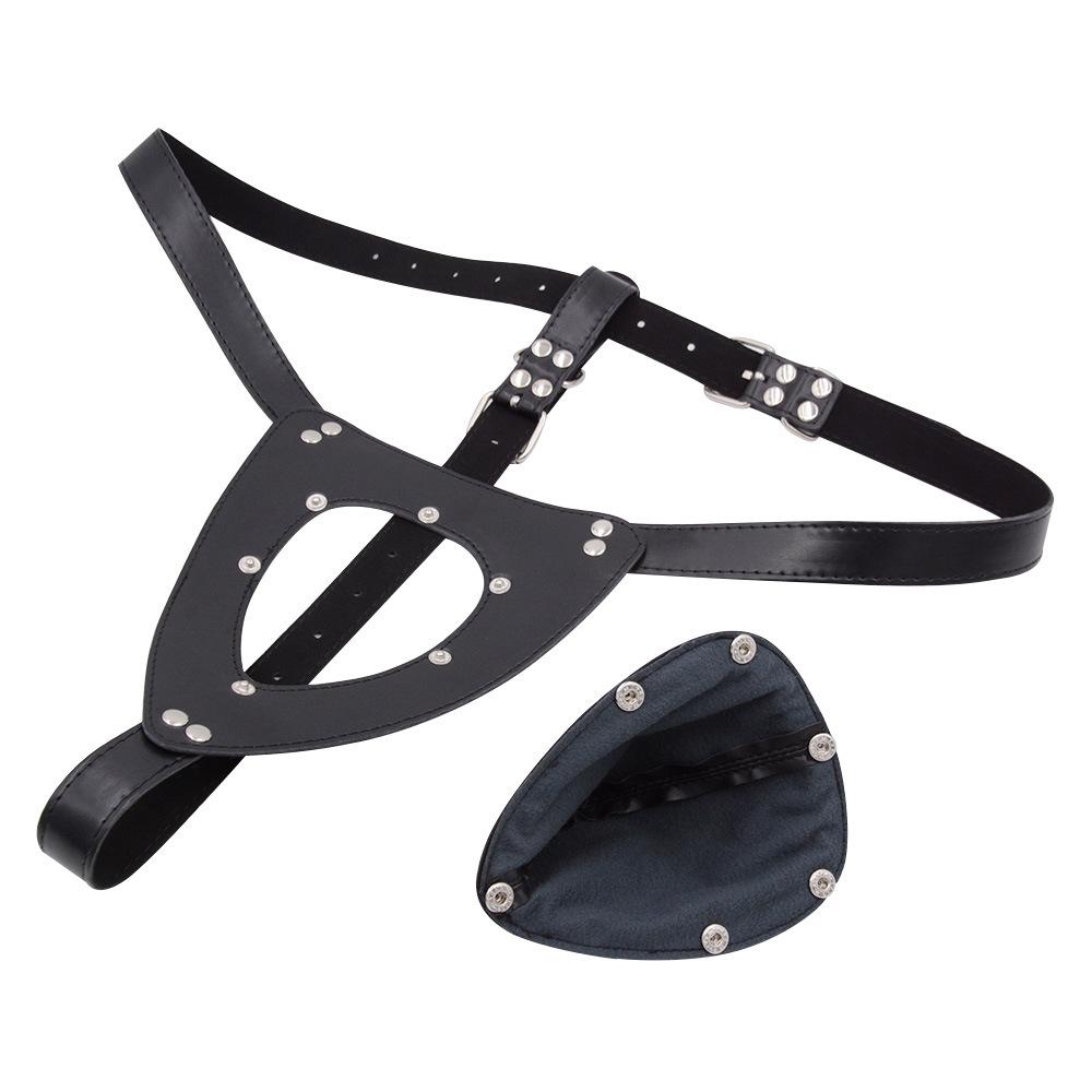 Men's Leather Chastity Underwear Detachable Bird's Nest Binding Sexy SM Toy Sexy Stage Male Slave Binding Training