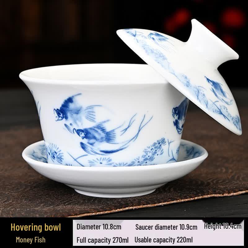 UOSO Premium Ceramic Rotating Lid Gaiwan Tea Bowl
