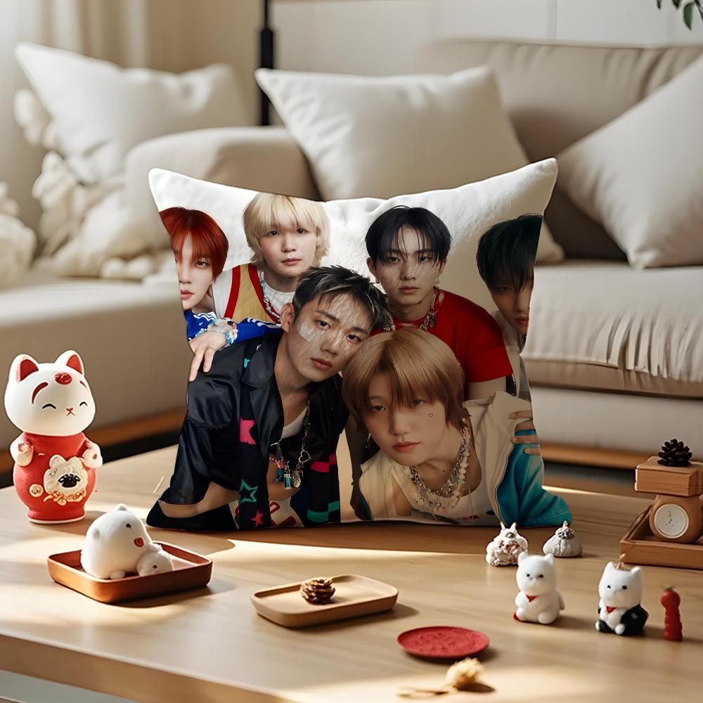Pop KPOP PPHarmony Cushion Cover Silky Short Plush with Invisible Zipper Dustproof Sofa Pillow Cover for Home Decor