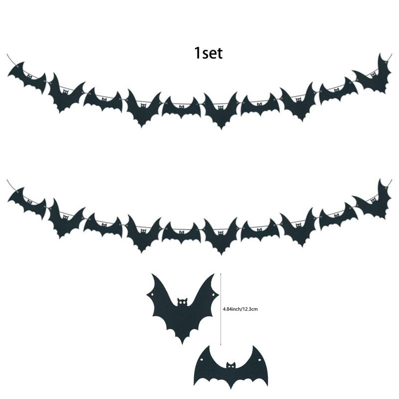 Halloween Party Decorations Ghost Pumpkin Banner Bunting Haunted House Theme Setup