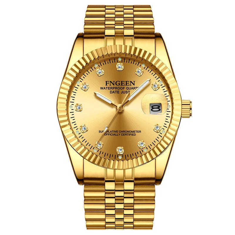 Tycoon Gold Waterproof Couple Watch: Stylish Gold Watches for Men and Women