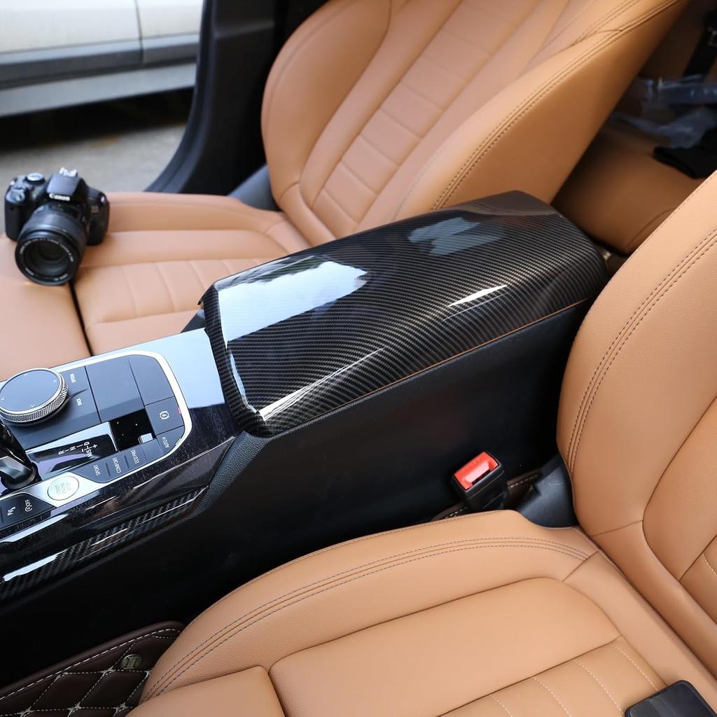Carbon Car Armrest Box Cover for BMW 3 Series G20 325i 328i 330i 335i 340i M340i 2019-2023 Center Console Cover for BMW 4 Series G22 428i 430i 435i