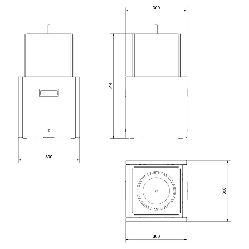 Freestanding bioethanol fireplace TOWER MINI black