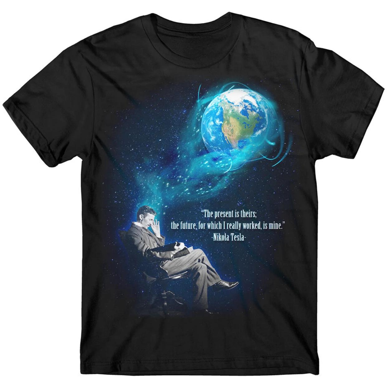 

Nikola Tesla Scientist Dream Free Energy TShirt 100 Cotton ONeck Summer Short Sleeve Casual Mens Tshirt Size S3XL S