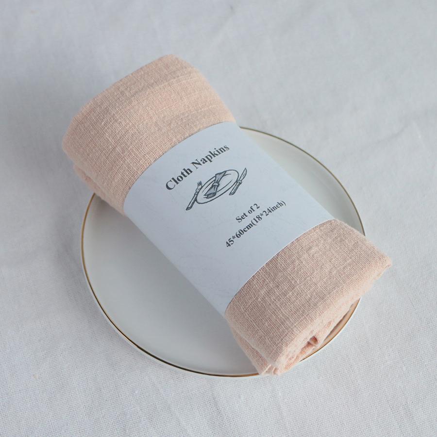 2PCS 45X60CM Skin-friendly Cotton Summer Napkins,Reusable Kitchen Dining Placemats,Customized Dinner Table Rustic Wedding Decor