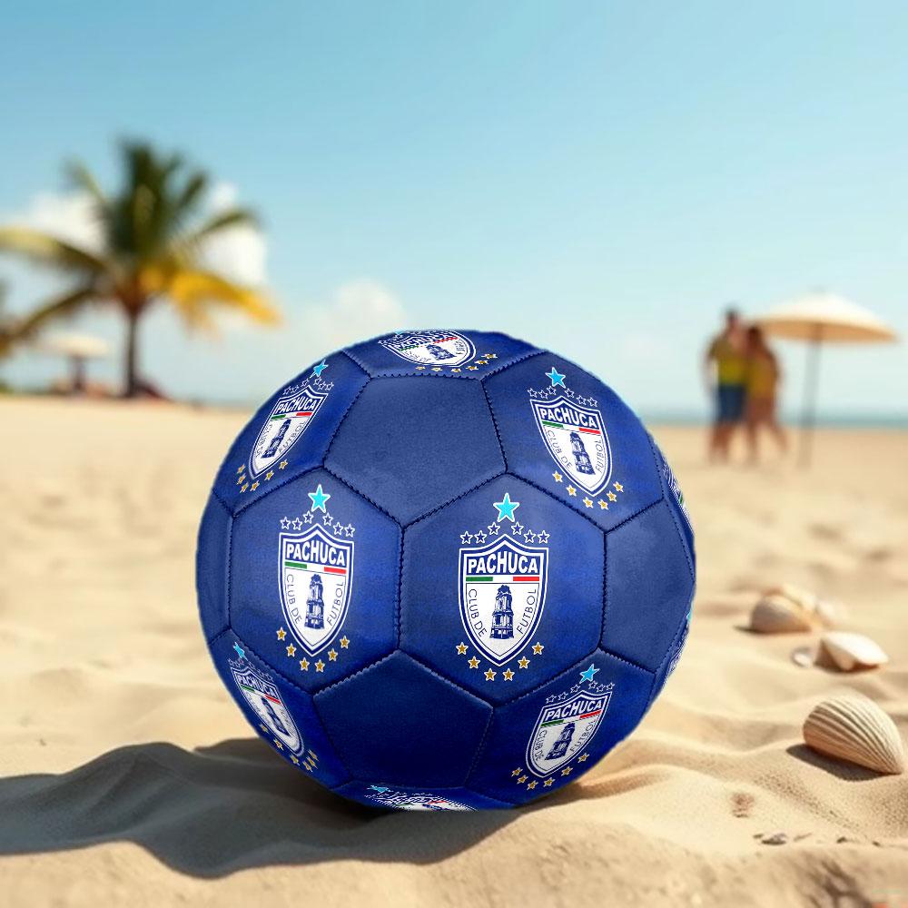 Pachuca FC Size 5 Soccer Ball, Machine-Stitched PVC, Durable & High Bounce, All Ages Fit, fan merchandise, matches & outdoor use.