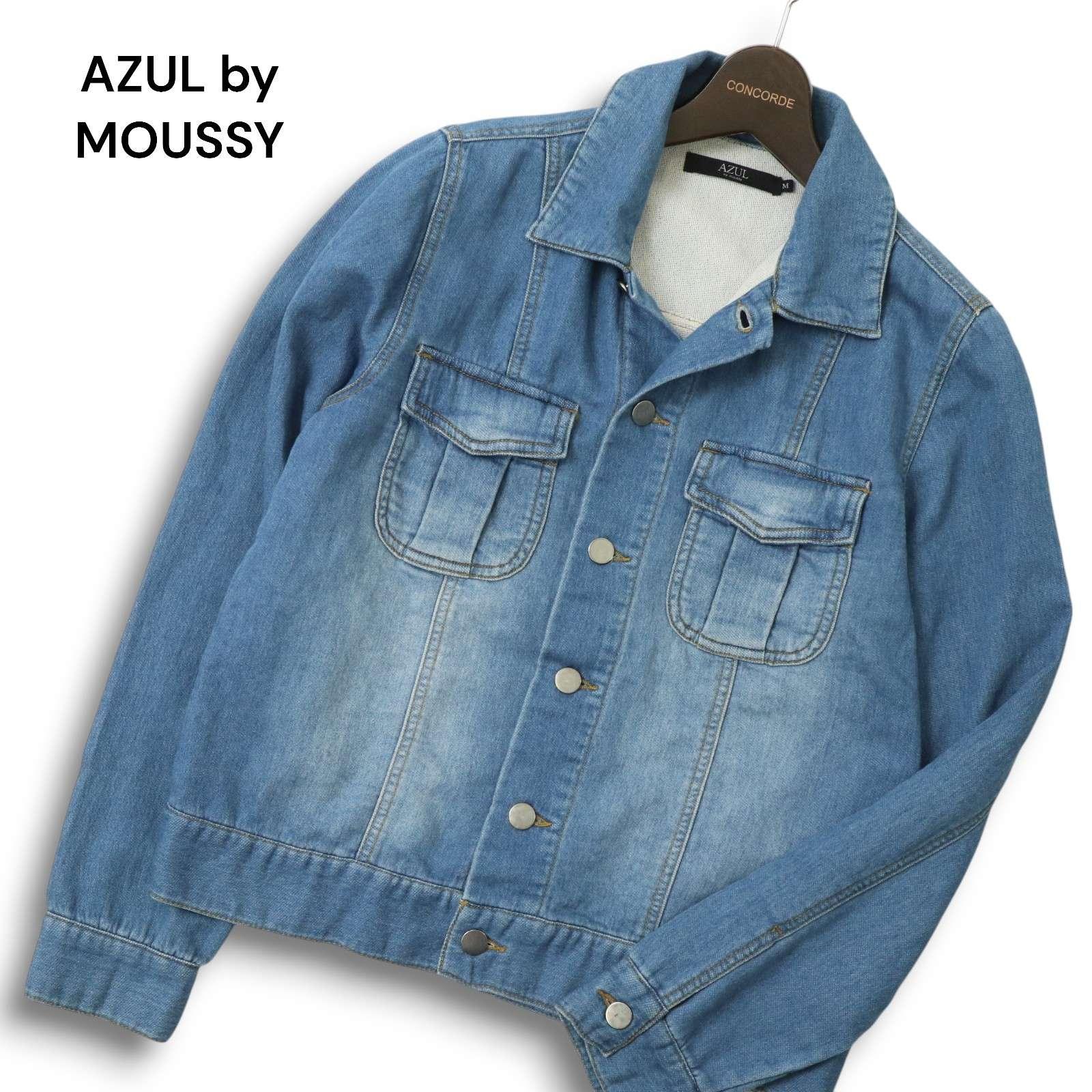 AZUL by MOUSSY All year round USED processing Sweatshirt Dobby Denim Jacket G Jean Sz.M Men s