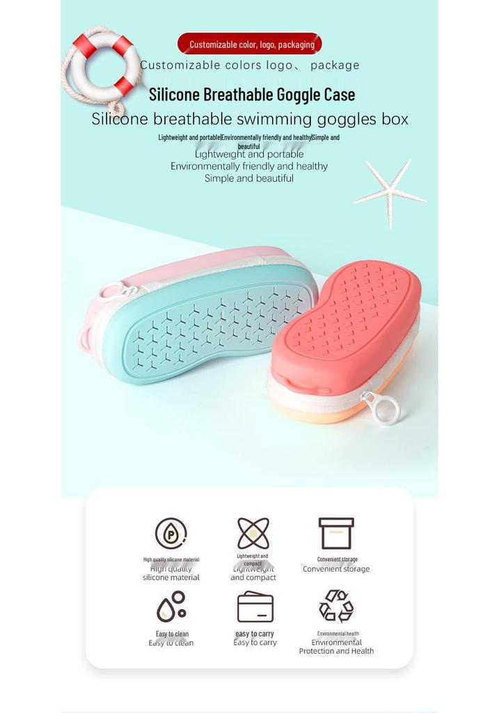 Silicone Swim Goggles Case: Multi-Functional, Breathable, and Portable Storage Bag for Outdoor Sports