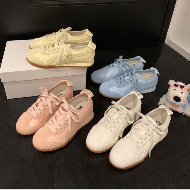 Ballet Style Retro Splicing German Training Shoes Women's 2025 New Comfortable and Lightweight Versatile Casual Sports Forrest Gump Shoes