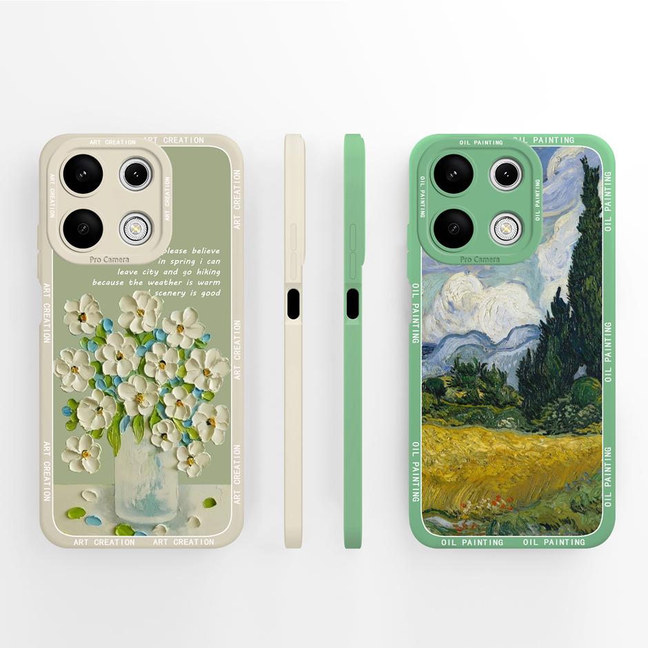For Xiaomi Redmi Note 13 13 Pro 4G Phone Case Pretty Flower Liquid Silicone Back Cover For Redmi Note13 13Pro 4G Prevalent Funda
