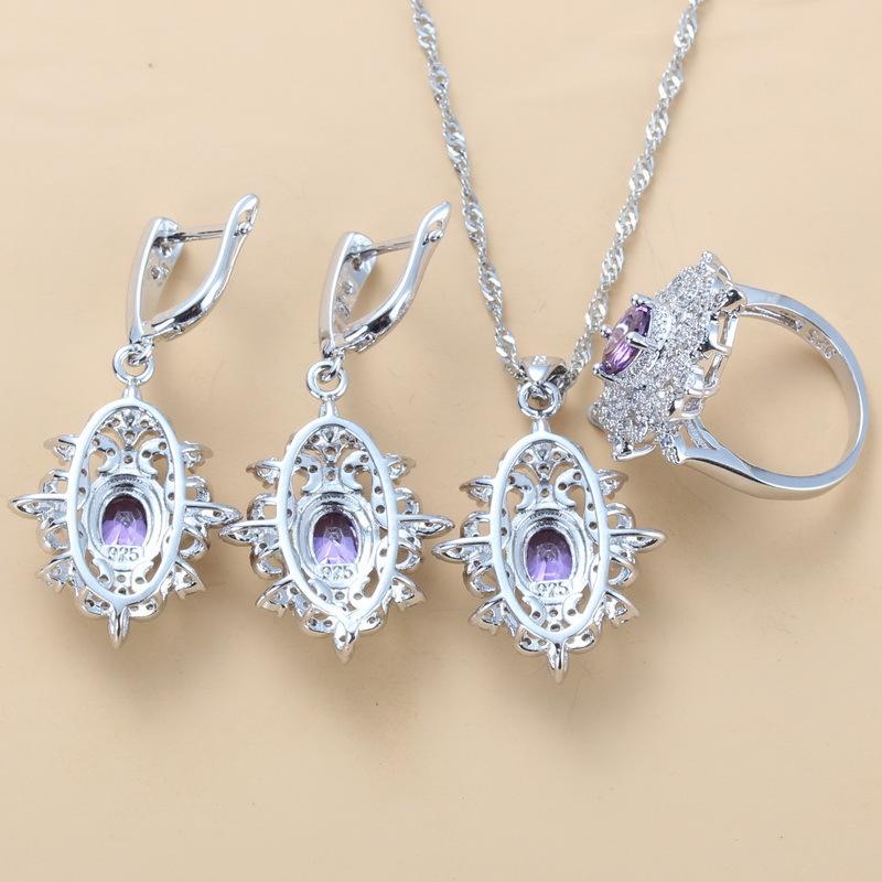 Gem Set Jewelry Pendant Earrings Necklace Ring Lady Set