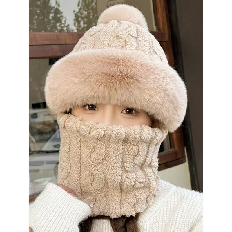 Winter Winter Ear Protection Mask Integrated Hat Outdoor Thickened Cycling Fleece Windproof Cycling Scarf Warm Baotou
