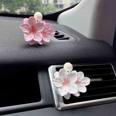 Pfirsichblüte Auto Lufterfrischer Langanhaltender Auto Lufterfrischer Langanhaltender Duft Blume Auto Lufterfrischer Lüftungsschlitz-Clip für Frauen