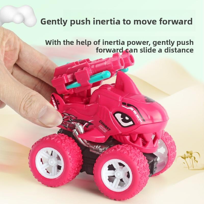 Childrens Dinosaur Inertia Double Launch Toy Car For Sensory And Motor Skills Development