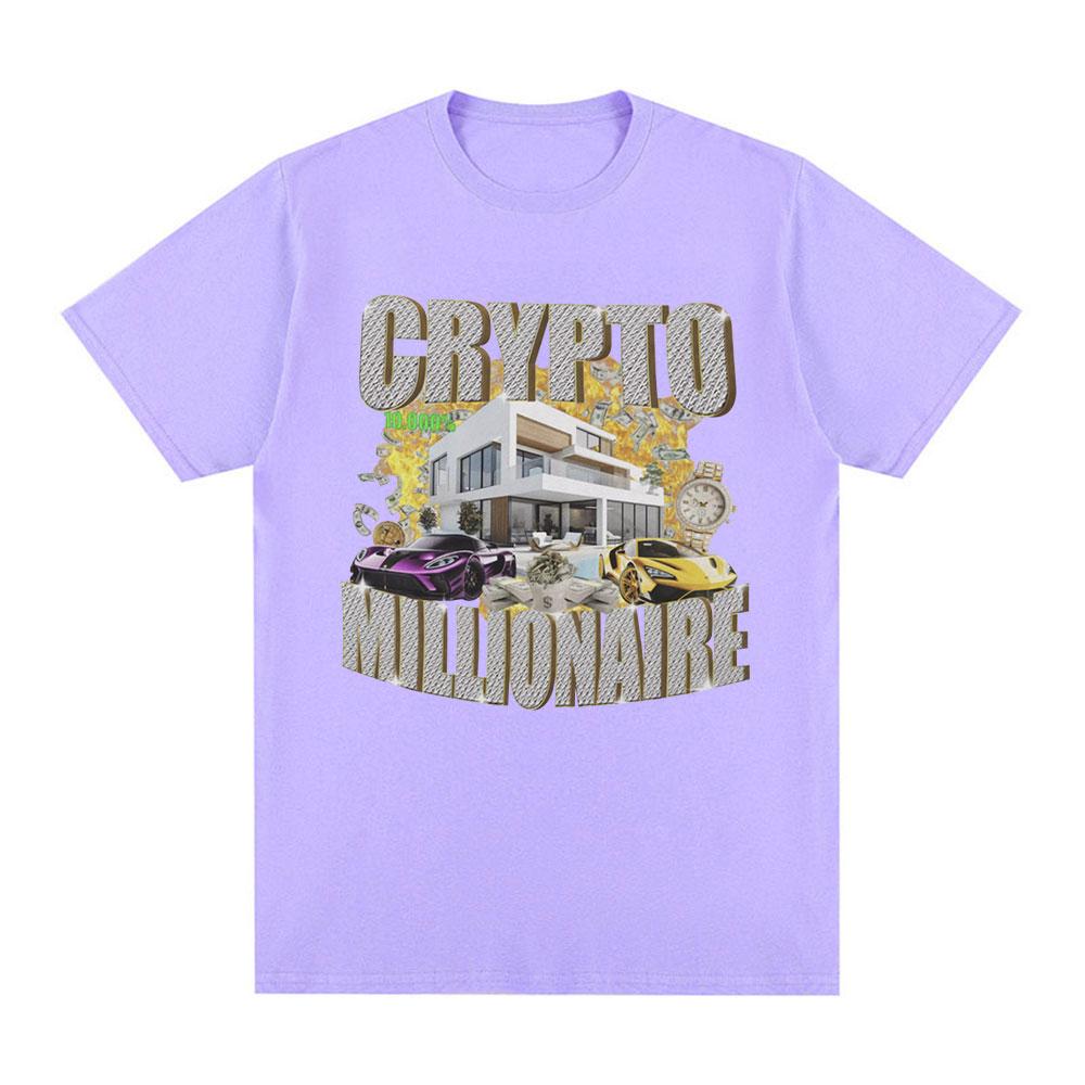 Crypto Millionaire Funny Meme T Shirts Unisex Women Clothing Casual Cotton Short Sleeve Tshirt Hip Hop Vintage Oversized Tshirts