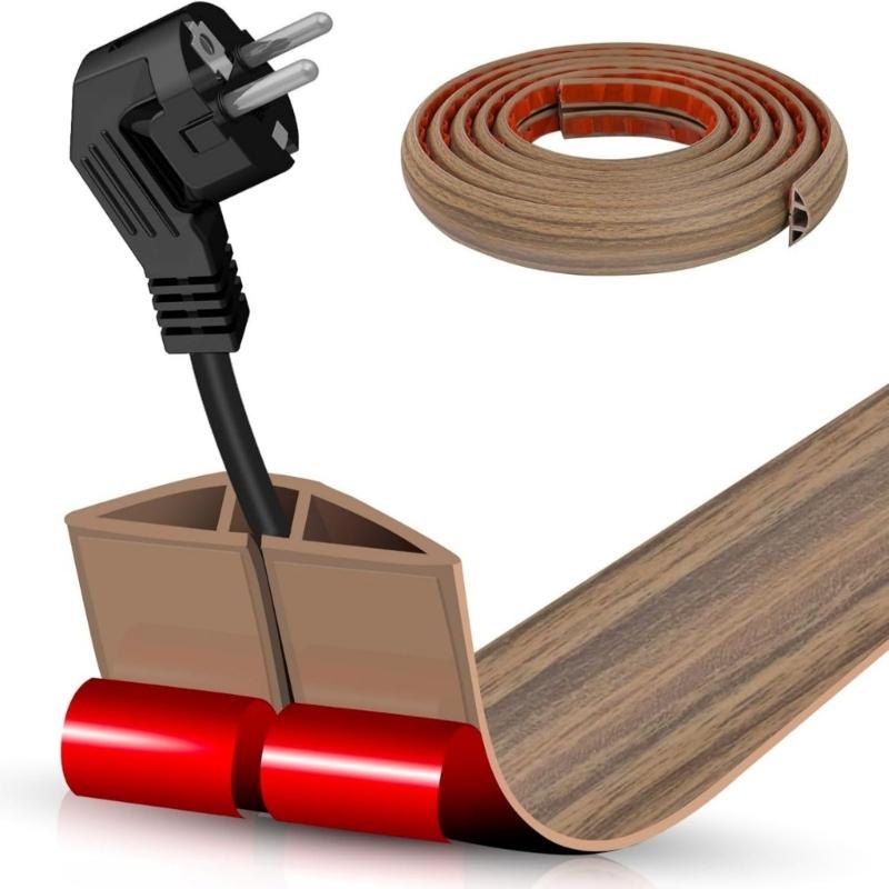 Floor Wire Cover Flexible Cut To Length Cord Concealer For Home Office Flame Retardant PVC Cable Management Channel