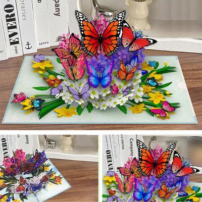 Creative Color Printing 3D Butterfly Greeting Card Fragrance Butterfly Cards 3d Popup Greeting Card Luxury Holiday Greeting Card