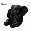 Symbolic Healing Gifts 3Pcs Elephants Figurine, 3D Printed No See Hear Speak Elephant Unique Office Desk Accessories Statues, Minimalist Desktop