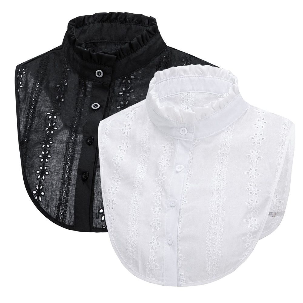 Vintage Lace Cotton False Tie Shirt Fake Collar Clothes Accessories Lapel Blouse Top