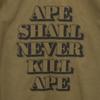 A BATHING APE Back print Long sleeve Military shirt L Olive Men's Used