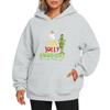 Ladies' Christmas Style Printed Hoodie With Wool And Pockets For Women