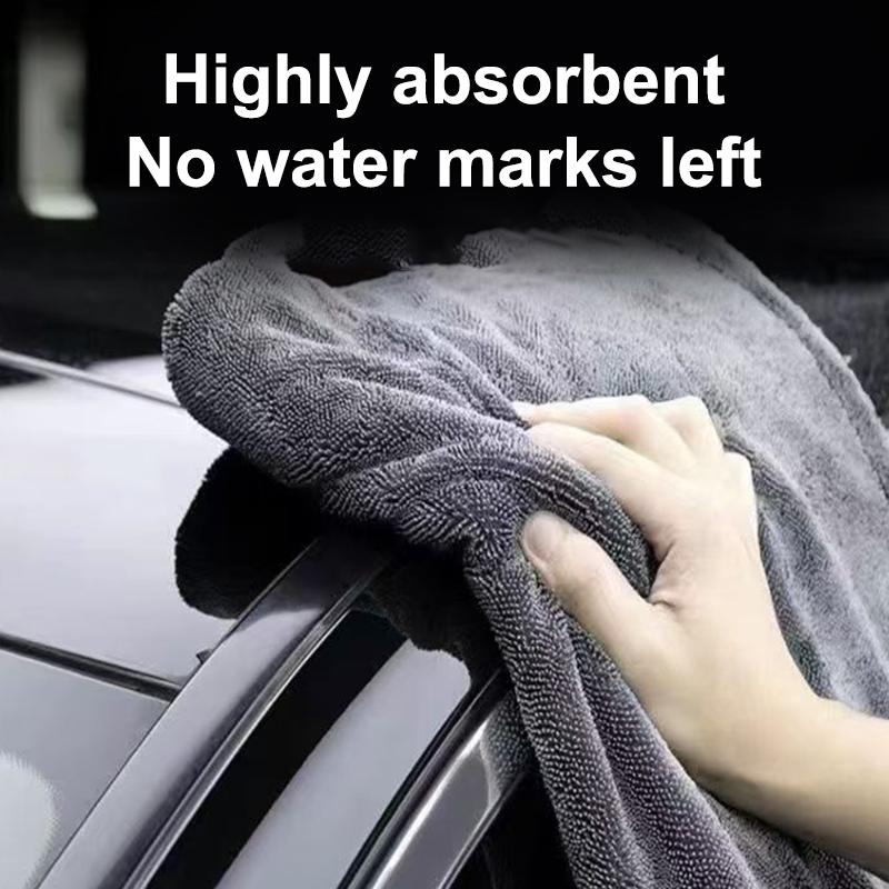 Microfiber Drying Towel Twisted Pile 2 Sides 1200 Gsm Thick Microfiber Cloth Super Absorbent Car Motorcycle Drying Cloth