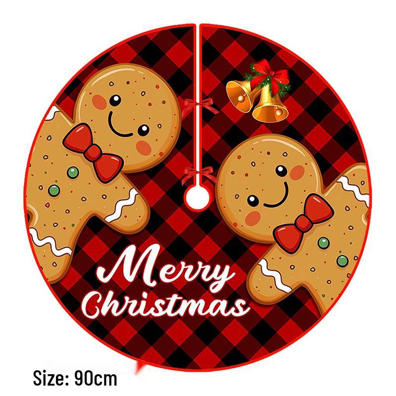 Creative Cartoon Print Christmas Tree Skirt - Festive Home & Party Decoration