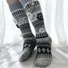 1 Pair Colorful Mid-Calf Women's Floor Sock Handmade Crochet Autumn Winter Long Hand-Crocheted Socks Keep Out the Cold Stay Warm