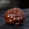 Chinese Yixing Purple Clay Tea Pet Decoration Handmade Lucky Golden Toad Ornaments Desktop Decors Tea Figurine Crafts Tea Set