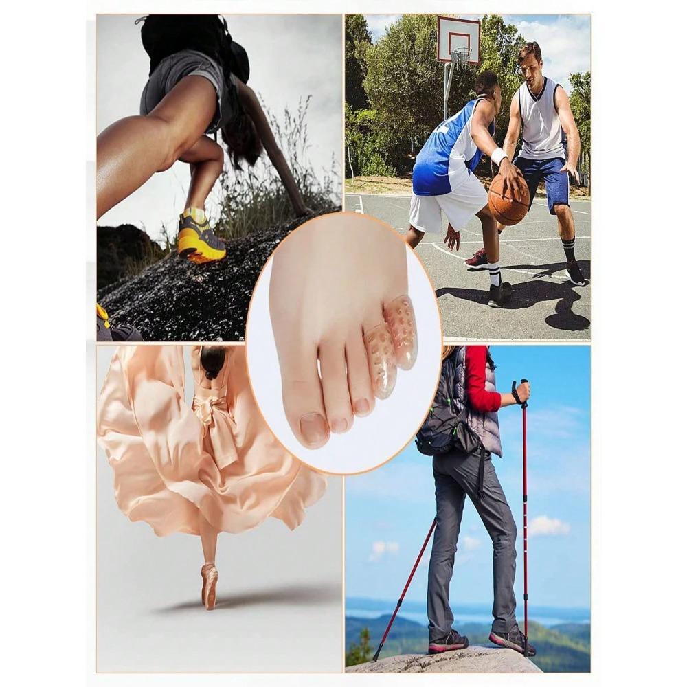 Gel Toe Protectors, Breathable Open Toe Sleeves Toe Tubes Toe Caps for Separating Toes and Preventing Friction