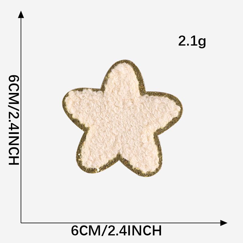 Gold Edged Chenille Towel with Love Lightning and Rainbow Embroidered Patches