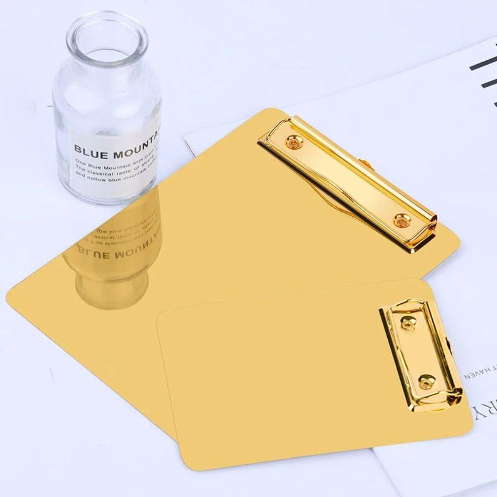 Durable Paper Organizer Stainless Steel File Folder Menu Paper Holder Writing Clipboard Office