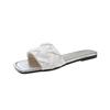 Fashion Summer Satin Flat Women's Slippers Casual Fabric Shallow Mouth Non-Slip Wear-Resistant Fashion Outdoor Sandals Zapatillas Mujer