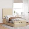 Lit ottoman - Maison Exclusive - 90 x 200 cm - Tissu crème - Rangement hydraulique