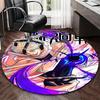 1pc Anime Cartoon Design Round Carpet Giorno Giovanna from JUMP Series, Office Chair Mat, NonSlip Rug for Home Decor, Gift, Suitable for Office