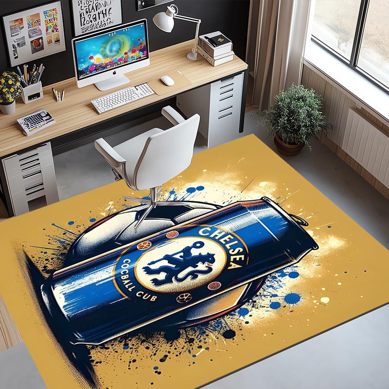Football Club F.C Pattern Rug, Indoor/Outdoor Mat, for Picnic, Gameroom, Bedroom, Office, Living Room, Home Decor Carpet, Birthday Gift