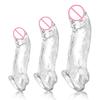 3 Size Reusable Condom Penis Sleeve Cock Ring Penis Extender Male Penis Enlarger Adult Sex Toys for Men
